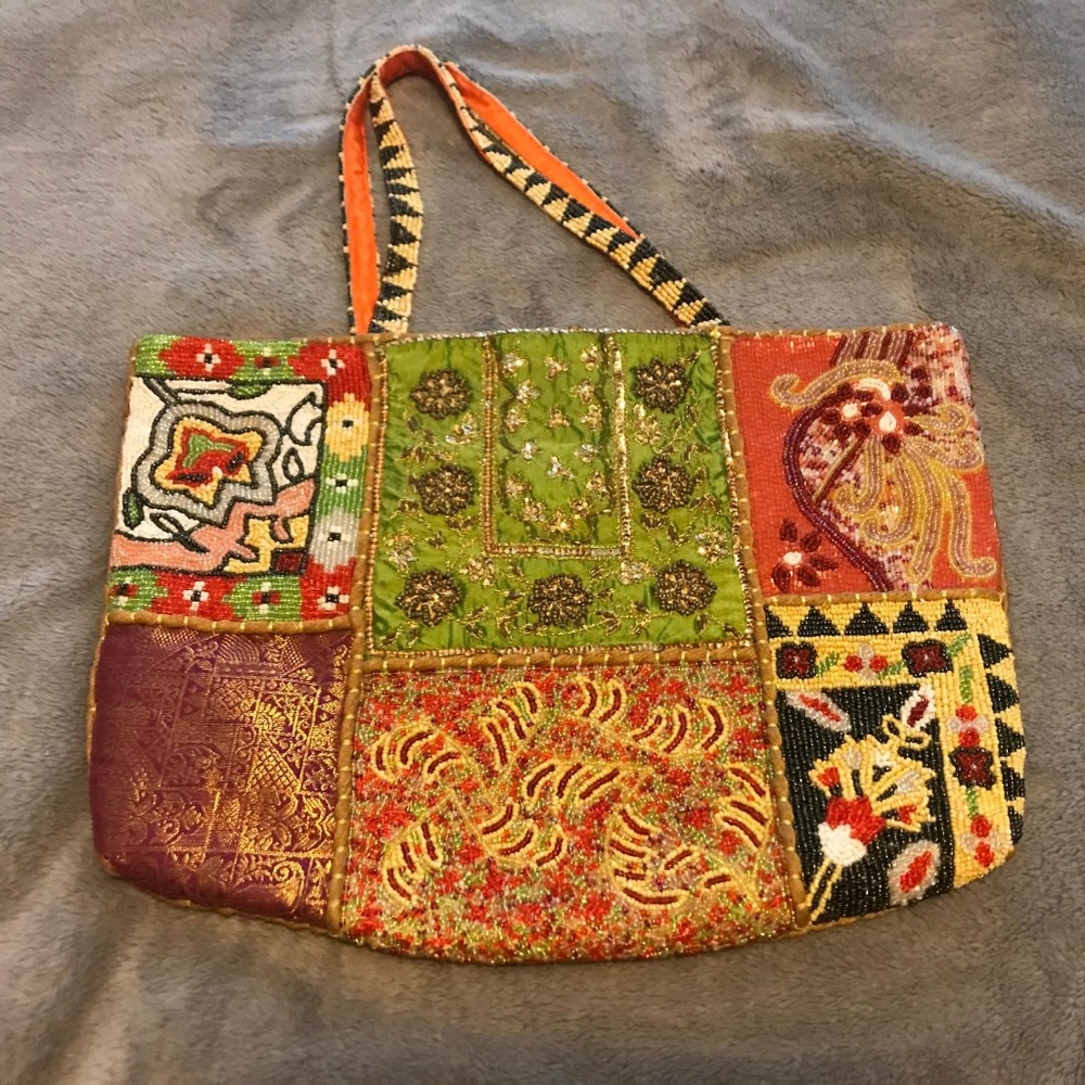 Rare Vintage Christiana Beaded Designer Tote